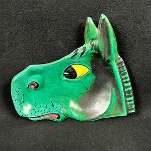 Italian Pottery Ceramic Decorative Dish Hand Painted Donkey Face Wall Hanging